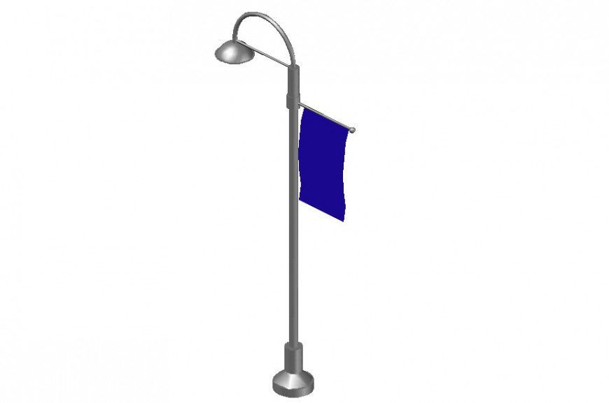 Full height standing lamp with flag detail dwg file