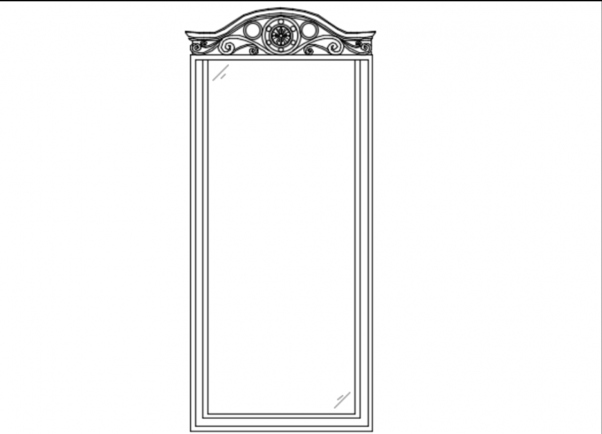 Full length mirror elevation