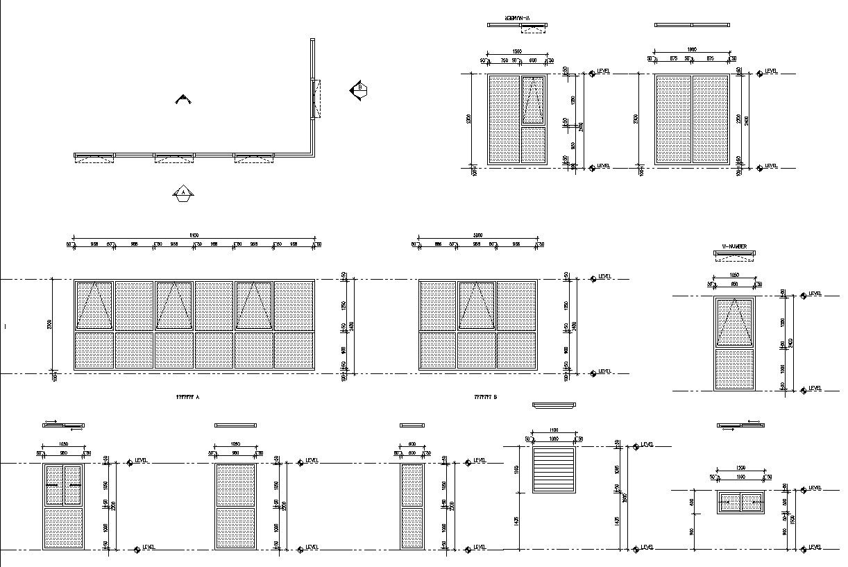 full wall window details in AutoCAD, dwg file.