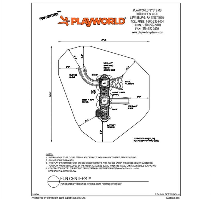 Fun center 52 inch architecture layout plan details of fun park dwg file