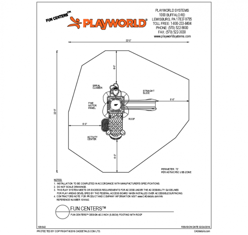 Fun center children park landscaping and structure details dwg file