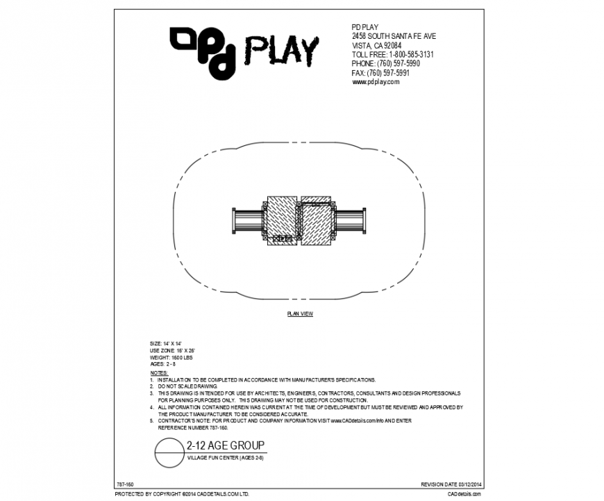 Fun center equipment details of village park dwg file