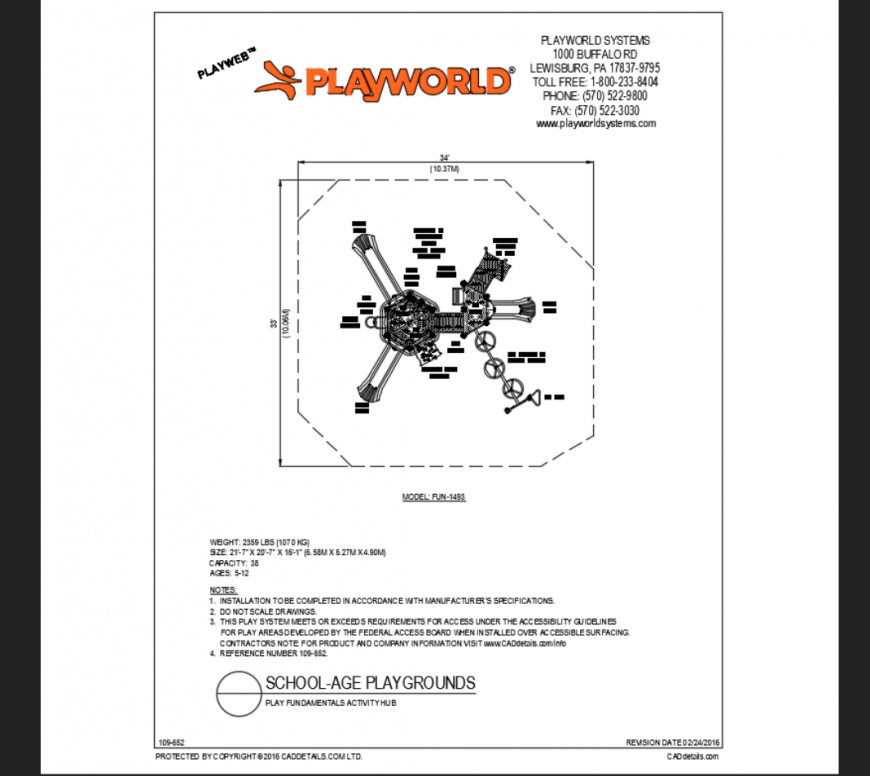 Fun play activity hub theme park design structure details dwg file