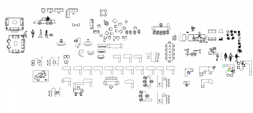 Furniture block drawing in dwg AutoCAD file.