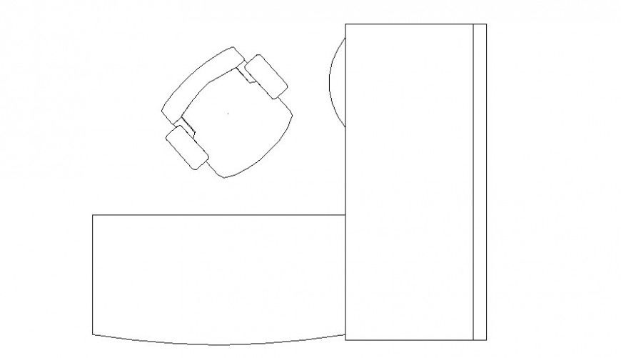 Furniture block of detail table and chair 2d view layout dwg file