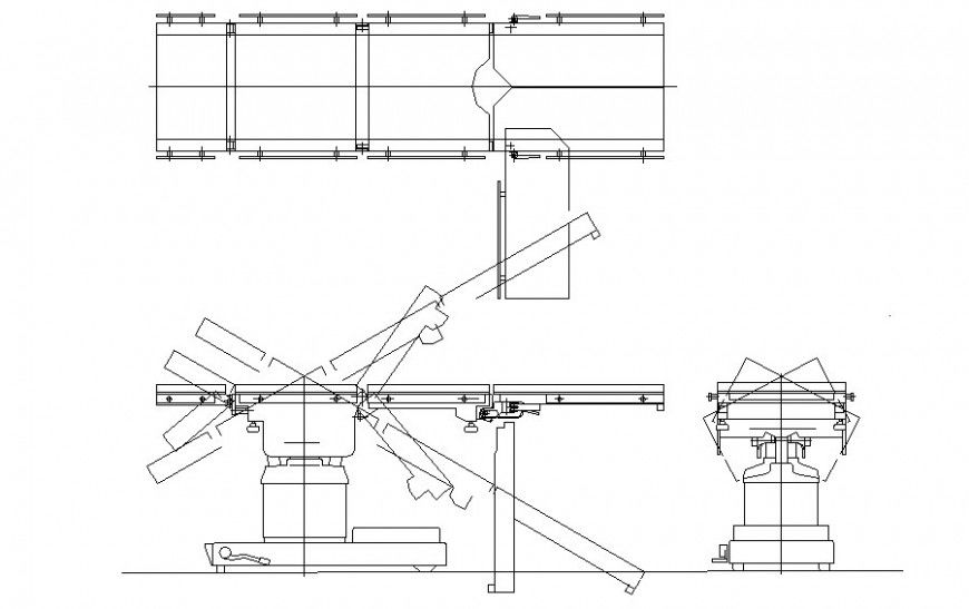 Furniture block of stretcher bed drawing in autocad software