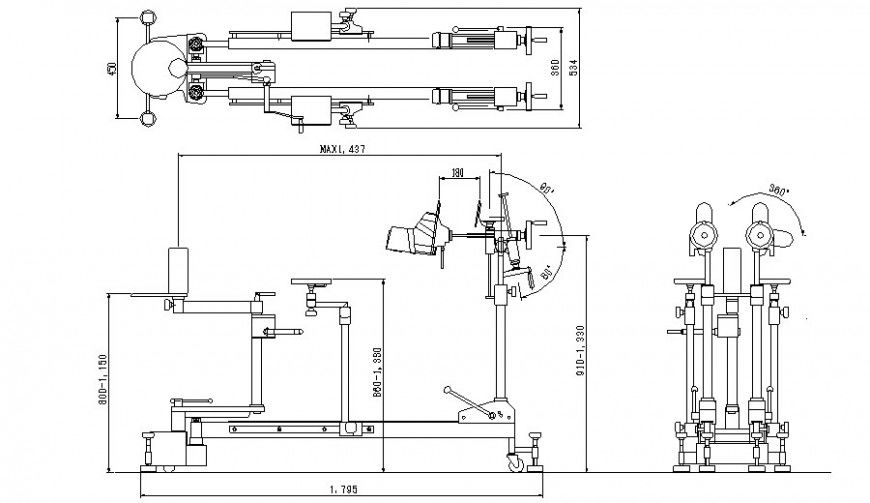 Furniture blocks detail 2d drawing of hospital equipment dwg file