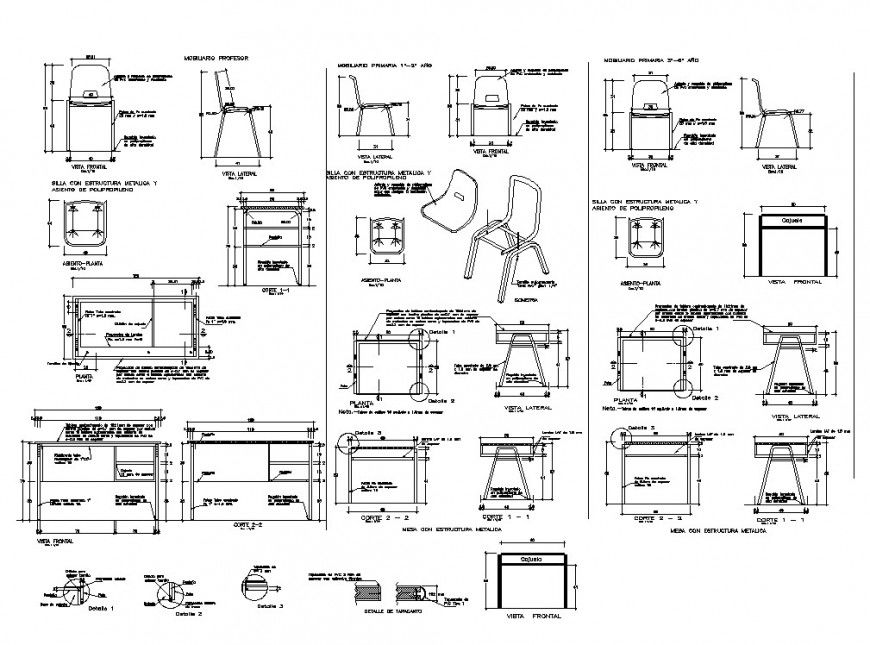 Furniture blocks detail 2d view layout file in autocad format
