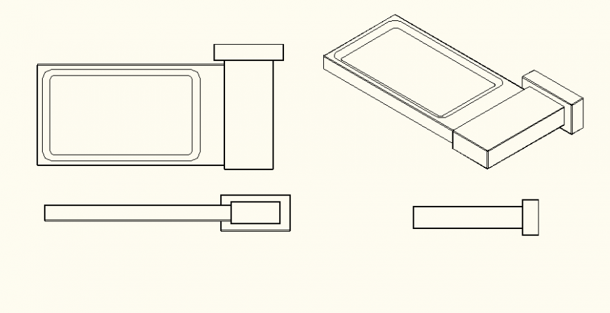 Furniture blocks detail elevation and plan dwg file