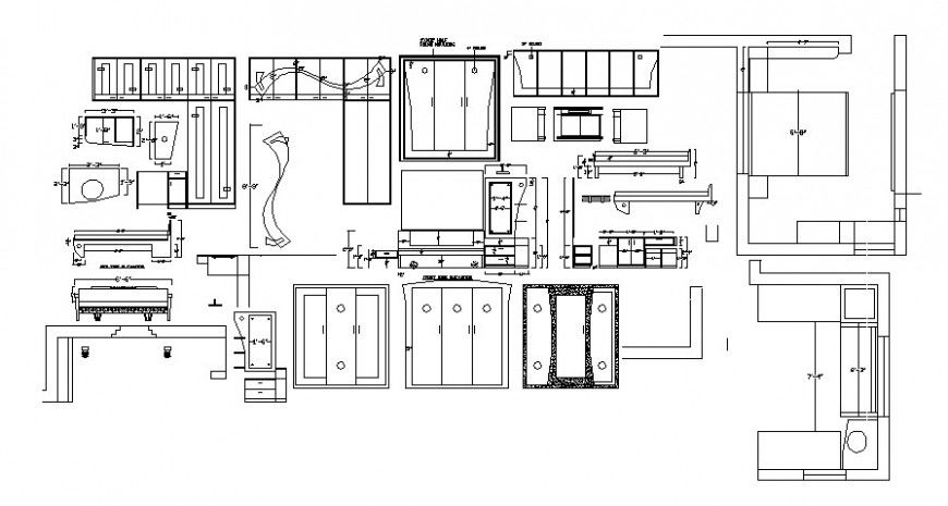 Furniture blocks details of bedroom and drawings room autocad file
