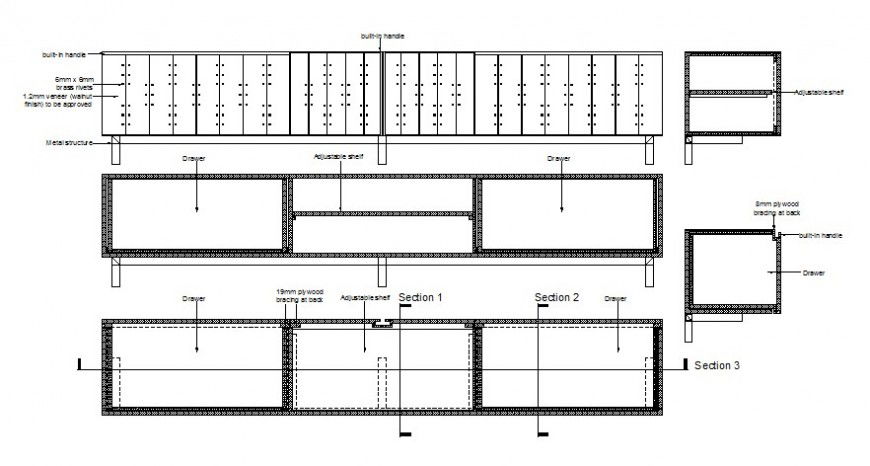 Furniture blocks drawings details 2d view plan and elevation dwg autocad file