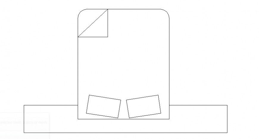 Furniture blocks drawings of double bed autocad software file