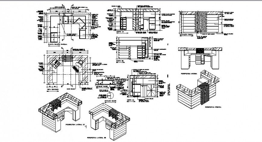 Furniture blocks of desk 2d view elevation autocad file
