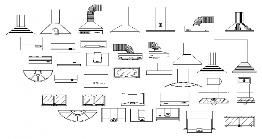 Furniture blocks of kitchen cad drawing details dwg file