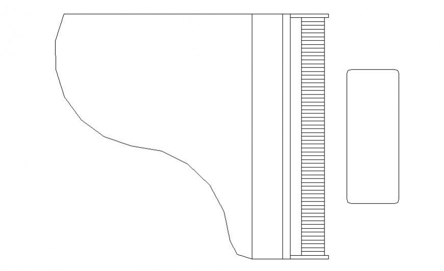Furniture blocks of piano table drawing in autocad