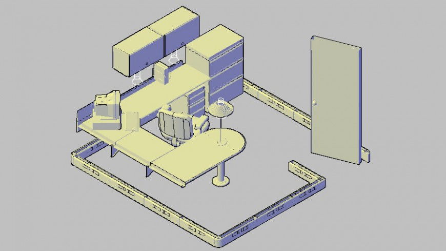 Furniture blocks of table and chair 3d model autocad drawing file