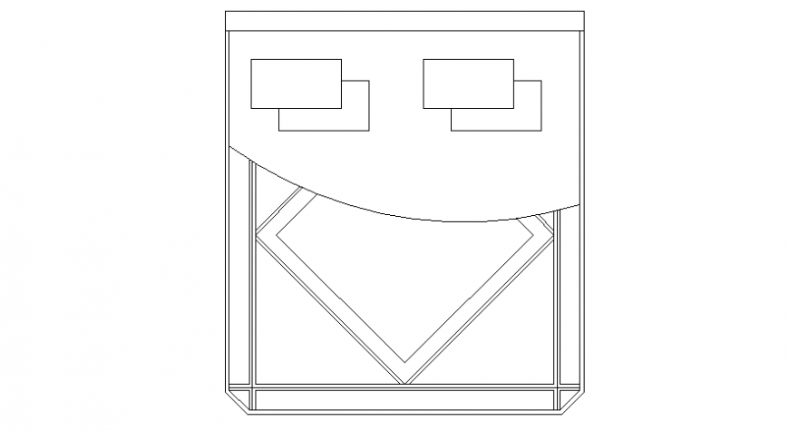 Furniture CAD drawings details of double bed 2d view elevation autocad file