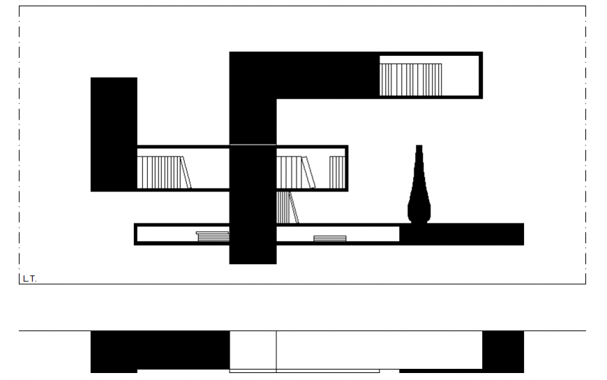 Furniture design 2 d plan and elevation detail dwg file
