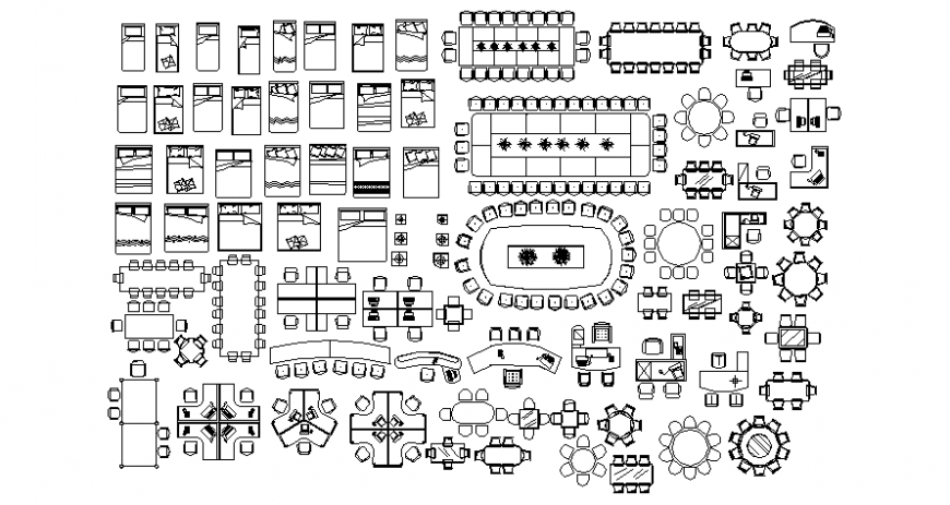 Furniture desk of table and chair 2d view elevation autocad software file