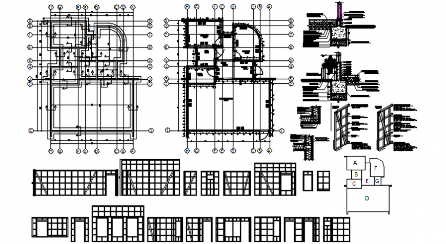 Furniture detail of residence project cad file