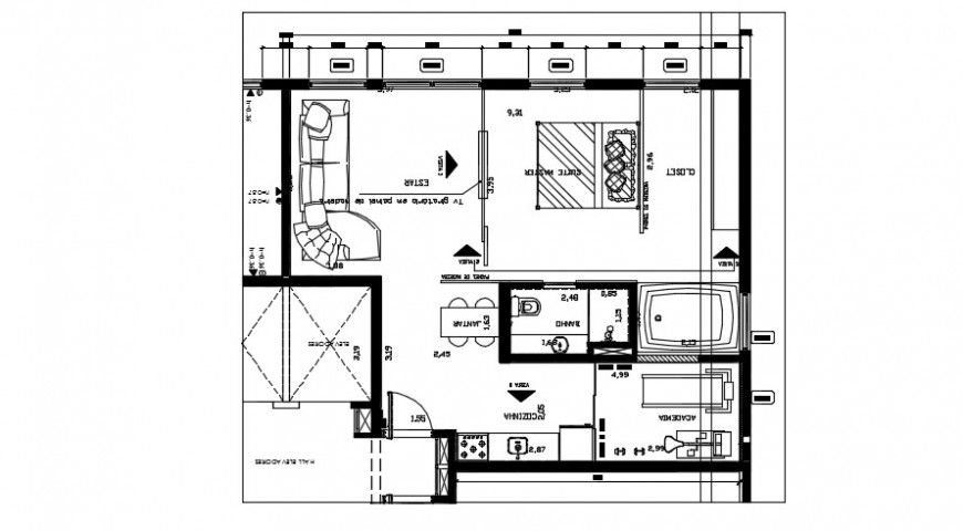 Furniture detailing 2d plan sectional detail dwg file