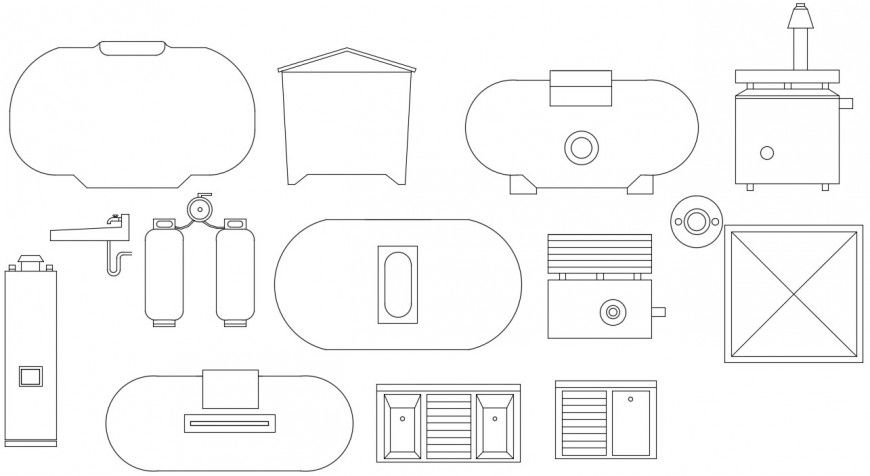 Furniture detailing block with machines model