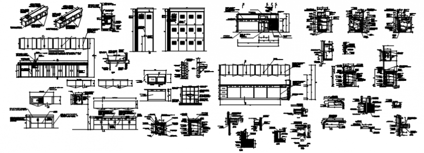 Furniture different part include its plan and elevation in auto cad