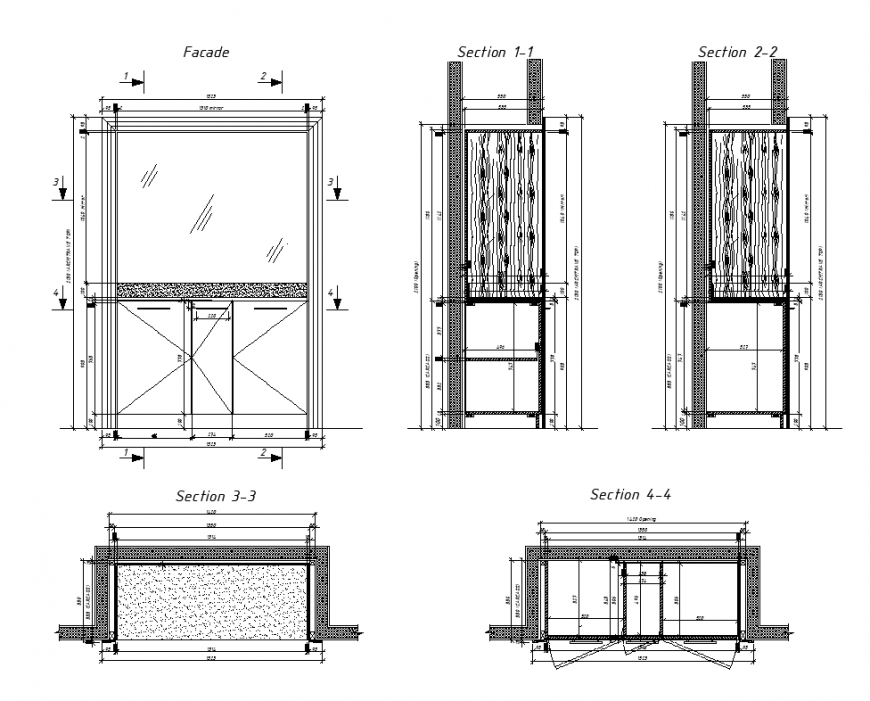 Furniture for hotel bar detail 2d view elevation layout AutoCAD file