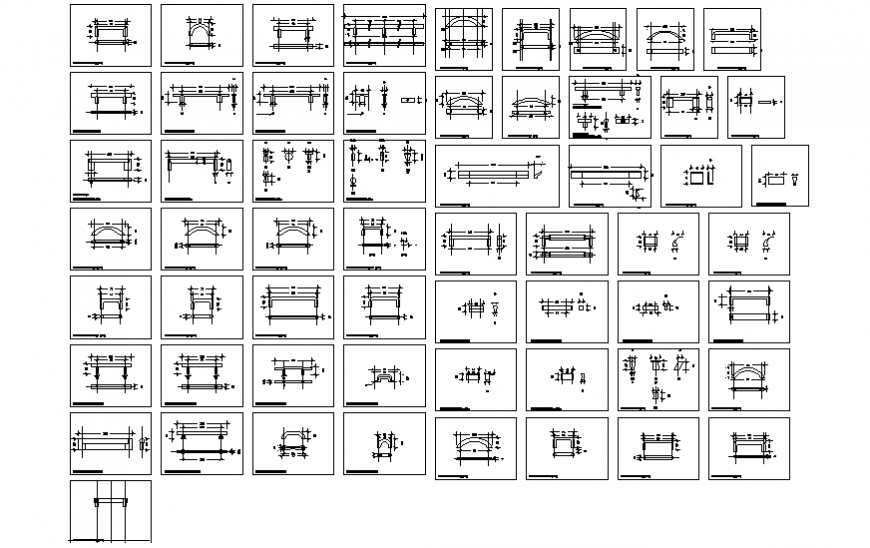 Furniture handles detail drawing in dwg file.