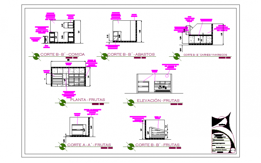 Furniture Interior Detail With Dimension & Design