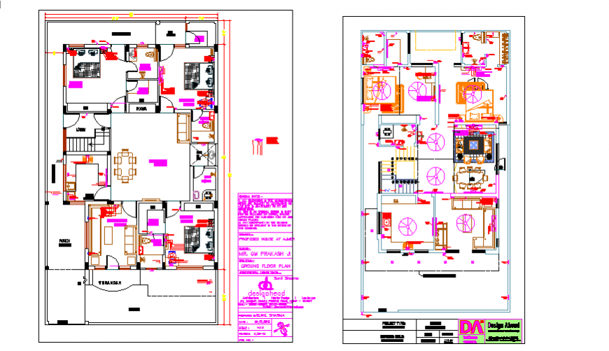 Furniture layout design drawing of house design