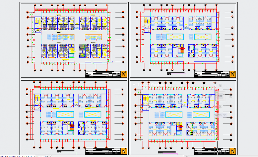 Furniture layout design of regional Hospital design drawing