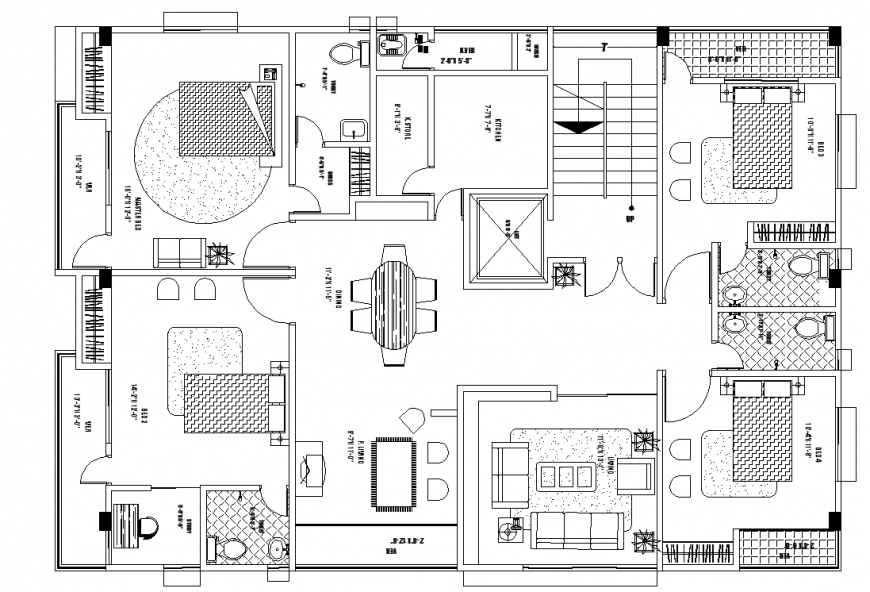 Furniture layout of the house in dwg AutoCAD file.