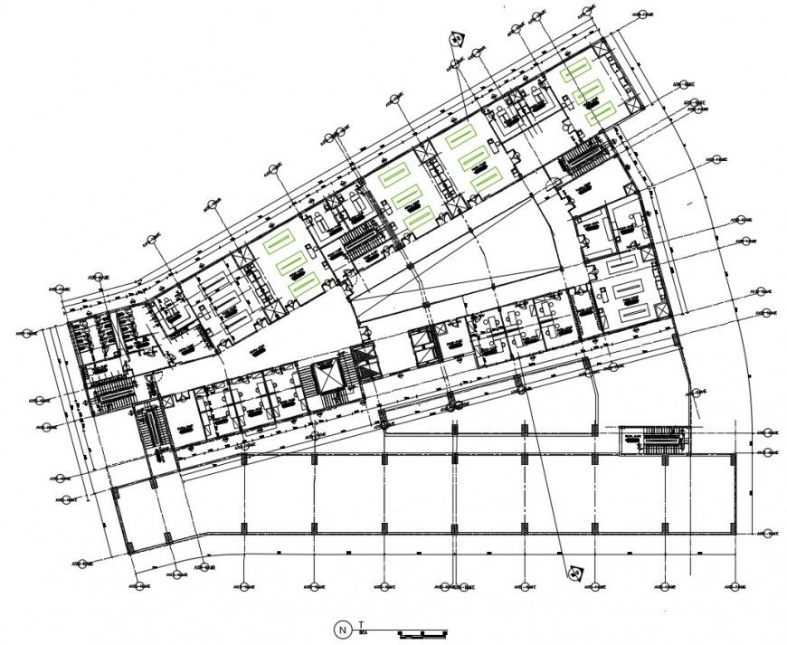 Furniture layout plan of the first floor in dwg file