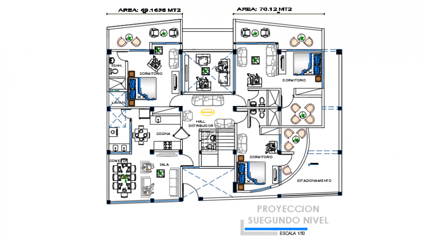 Furniture layout plan top view detail dwg file