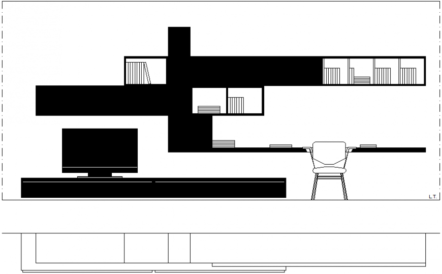 Furniture main room 2 d autocad file