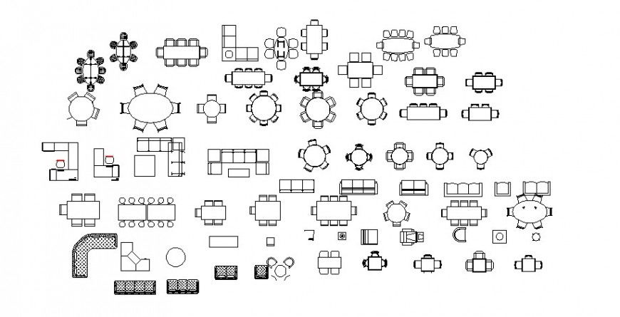 Furniture of Different types block in AutoCAD