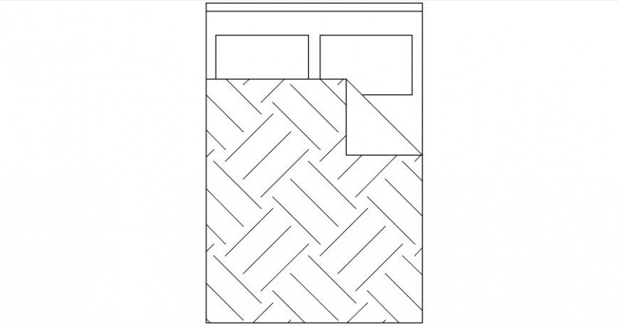 Furniture of double bed 2d views CAD blocks autocad file
