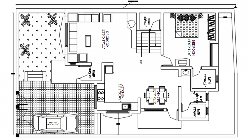 Furniture plan layout file with elevation model detail file