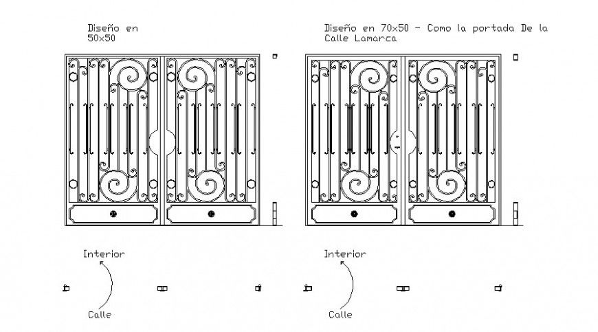 Furniture shutter grill design in AutoCAD file.