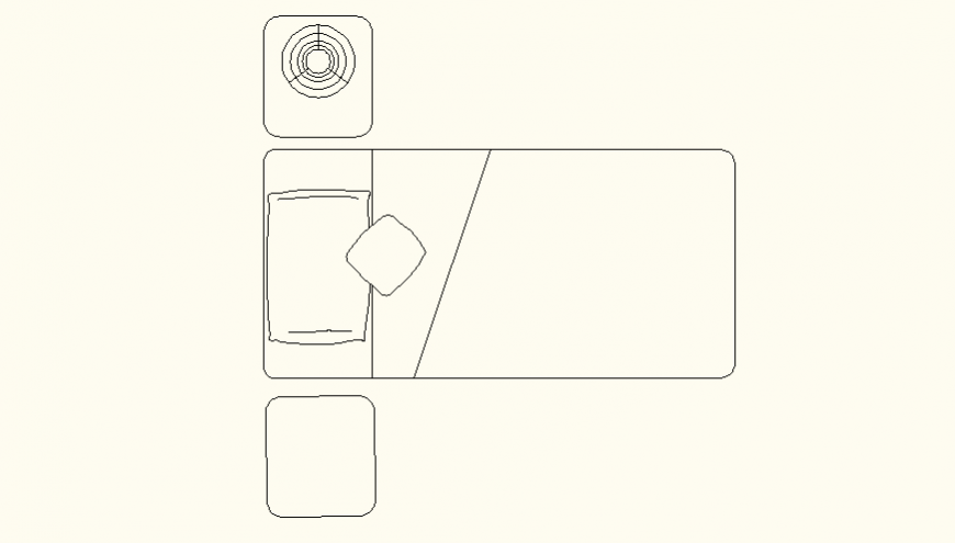 Furniture Single Bed detail autocad file