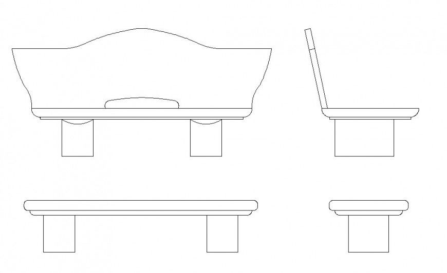 Furniture sofa sectional detail dwg file