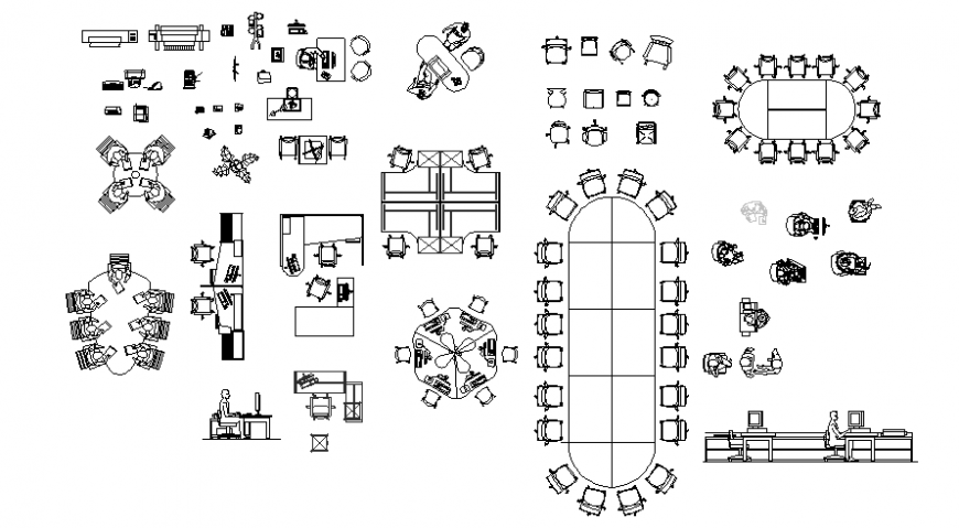 Furniture table and chair autocad file