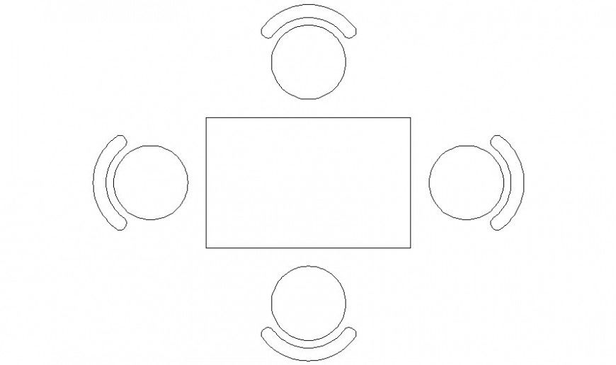 Furniture units block of table and chair details drawing in autocad software