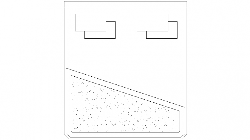 Furniture units blocks drawings of double bed 2d view elevation details in autocad file