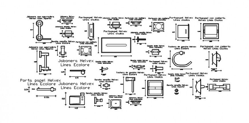 Furniture units drawing detail 2d view CAD blocks dwg file