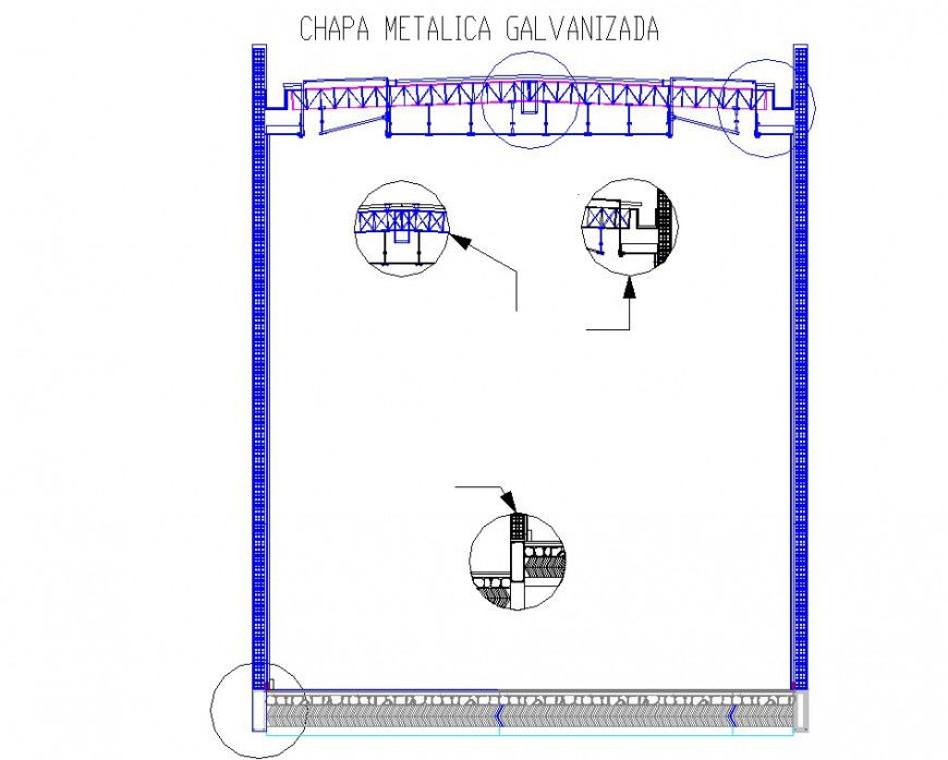 Galvanized metal sheet cover detail drawing in dwg AutoCAD file