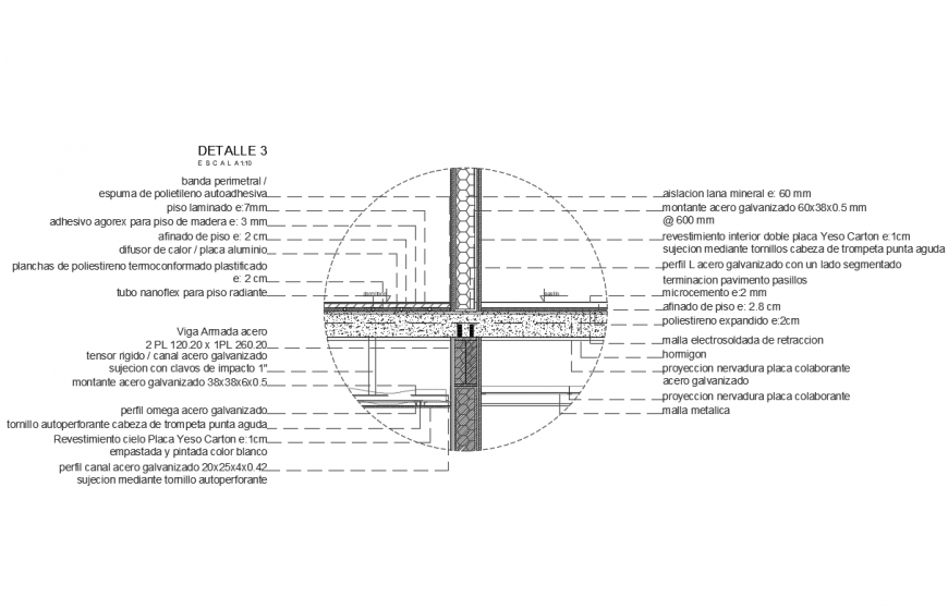 Galvanized steel sheet structure cad drawing details dwg file