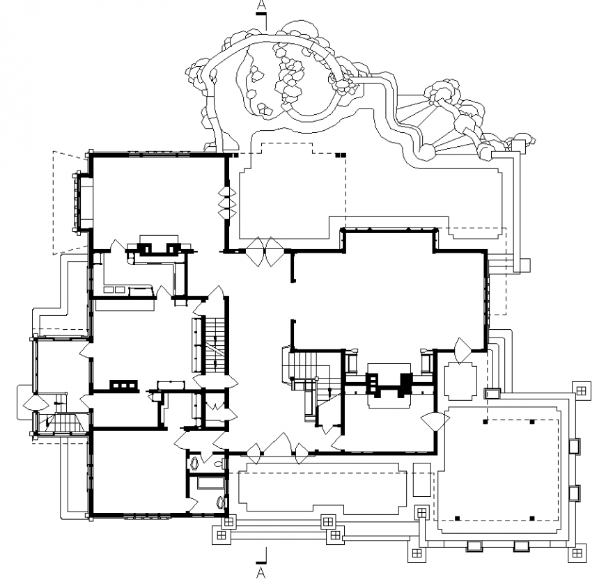 Gambel house detail drawing plan in dwg file.
