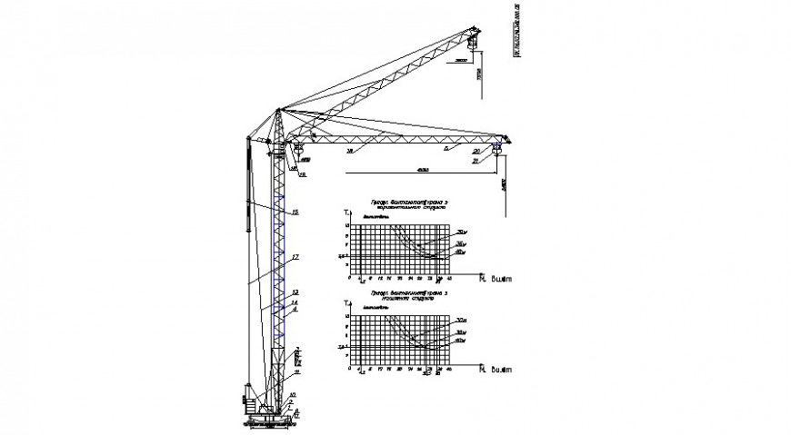 Gantry girder crane detail 2d view CAD block layout file in dwg format